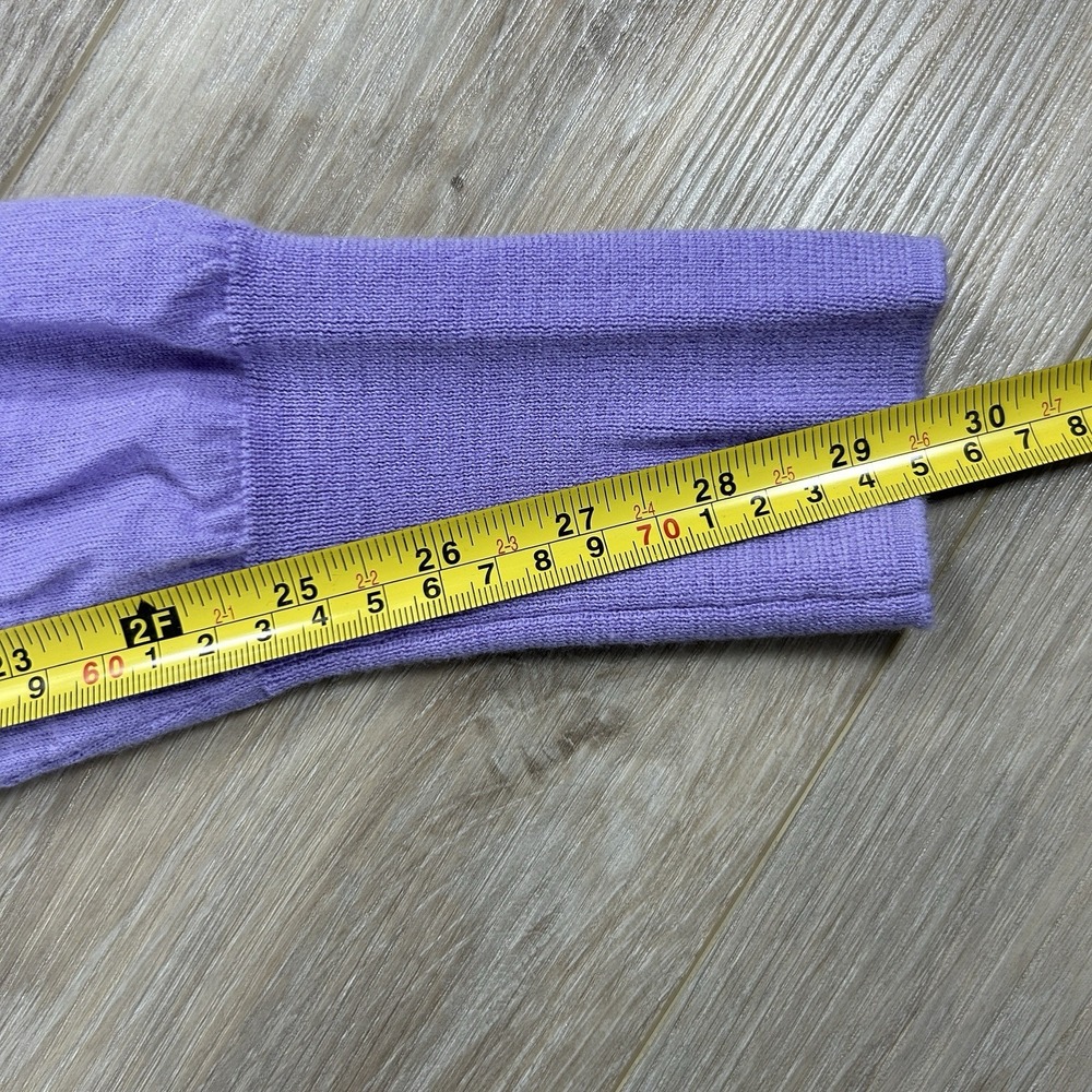 J. Crew Large Women Purple Merino Wool Long Sleeve Pullover Crew Neck Sweater - Picture 7 of 7